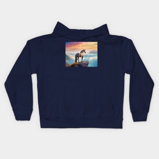 Wild horse finds peace Kids Hoodie